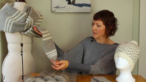 Donna Smith, with her Langsoond Yarn