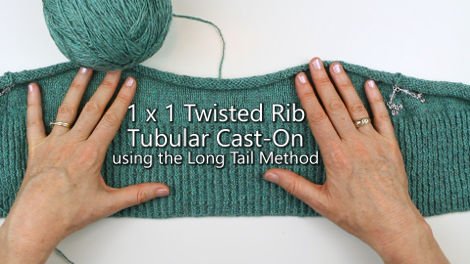Twisted Rib Tubular Cast-On using the Long Tail Method